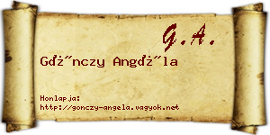 Gönczy Angéla névjegykártya